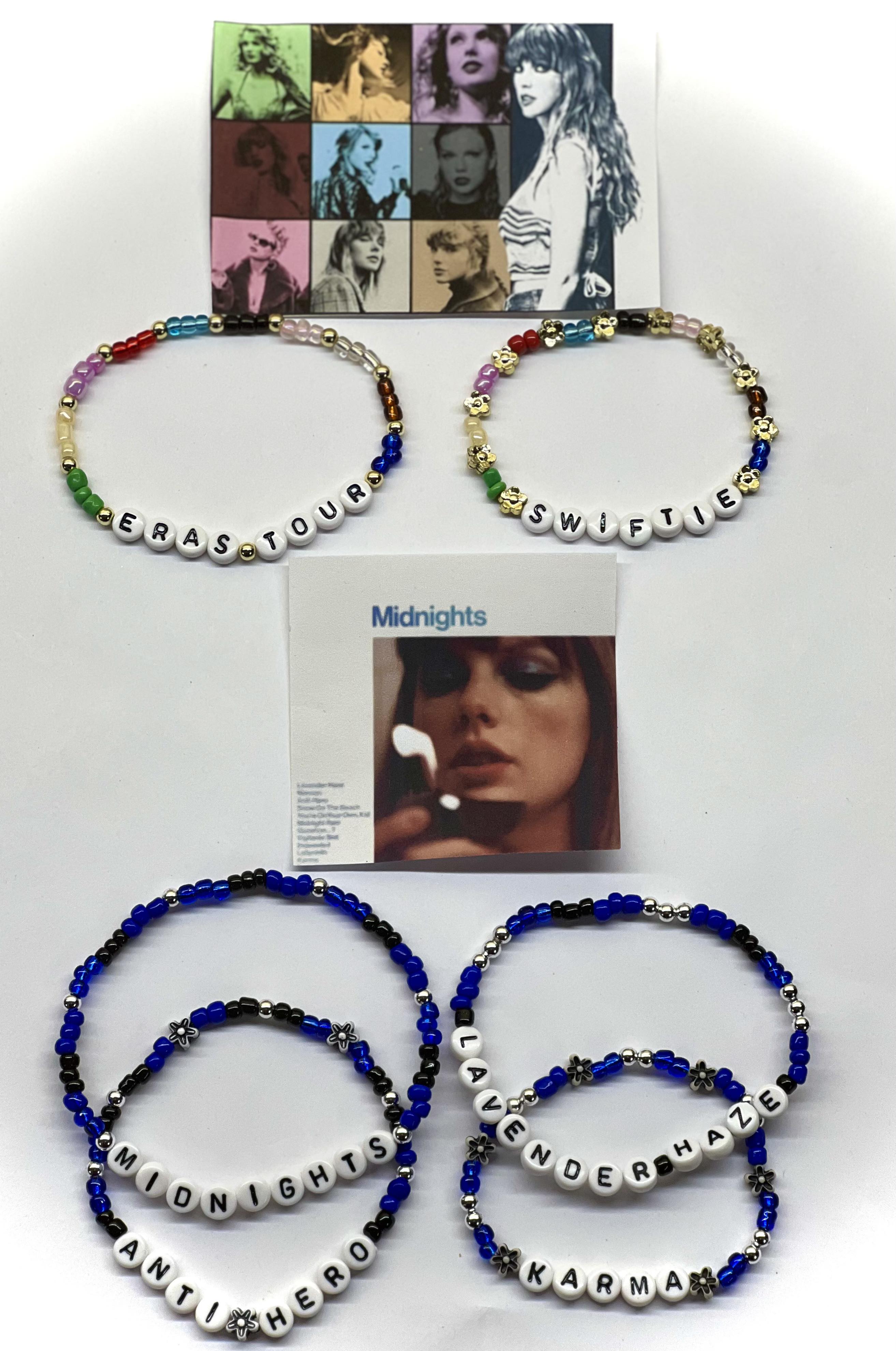 Taylor Swift friendship bracelet set, stretchy bracelet, Eras Tour  bracelets, beaded bracelets, stretch bracelet set, gifts for Swifties