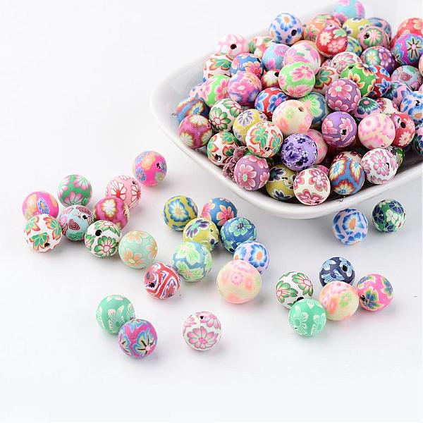 Polymer Clay Beads 10mm Handmade Packet 50 Random Mix